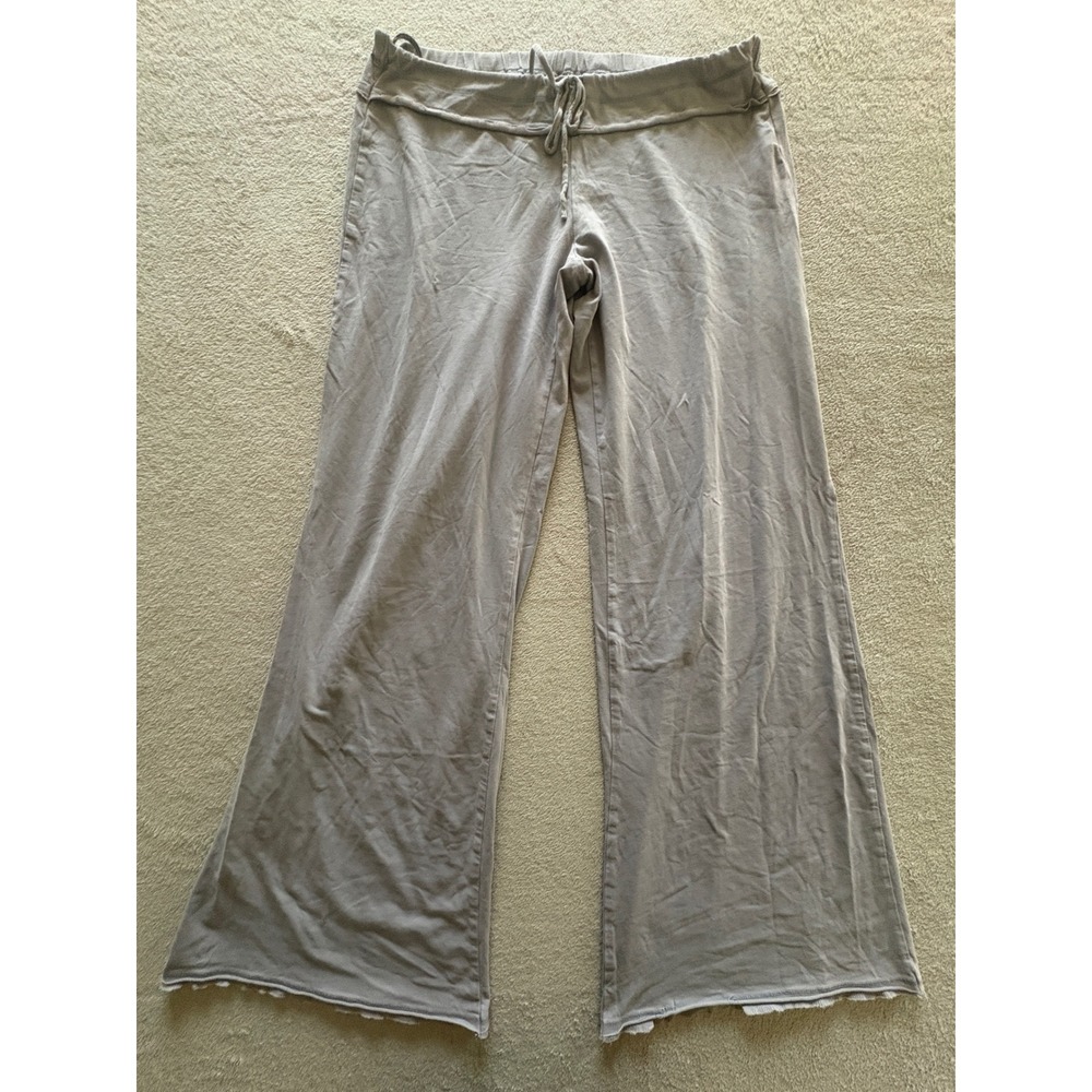 Josie Natori Grey Wide Leg Lounge Pants Drawstring Waist Women Size S Small